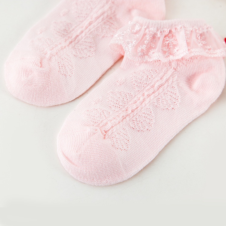 Vớ Cotton Lưới Mỏng Phối Ren Màu Sắc Xinh Xắn Cho Bé Gái