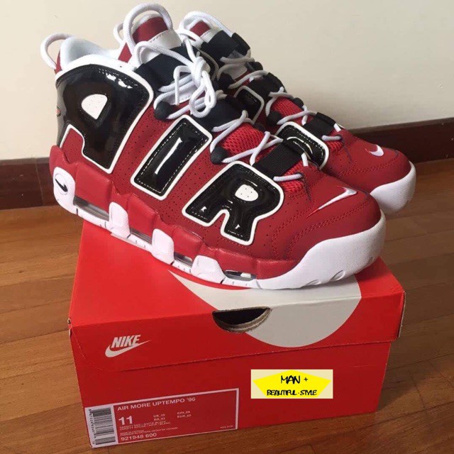 (Có sẵn) Giày Nike air more uptempo đỏ chữ đen (Fullbox)