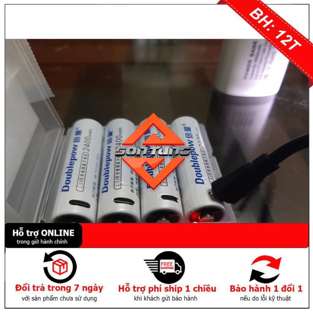 [BH12TH] Pin sạc khô không chì AA (pin tiểu) doublepow sạc trực tiếp cổng Micro USB dung lượng cao 2400mah tái sử dụng