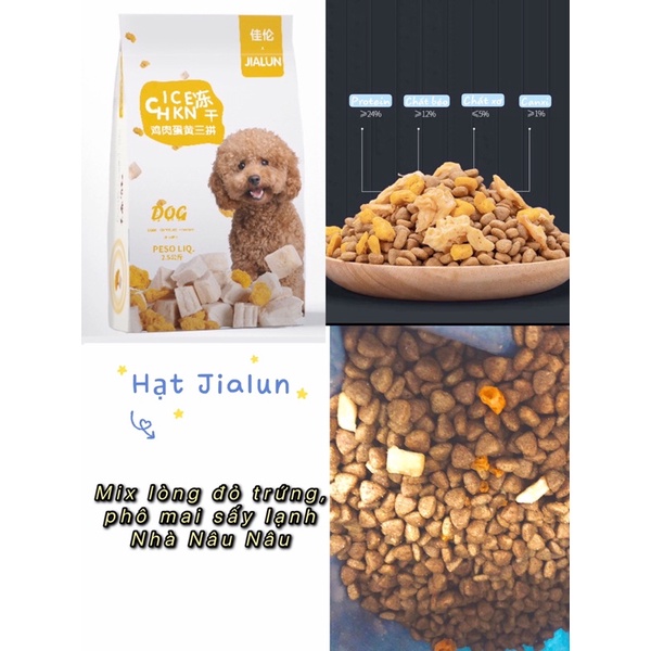 Hạt Jialun cho chó biếng ăn mix gà sấy và lòng đỏ trứng phù hợp cho chó nhỏ và chó trưởng thành siêu rẻ