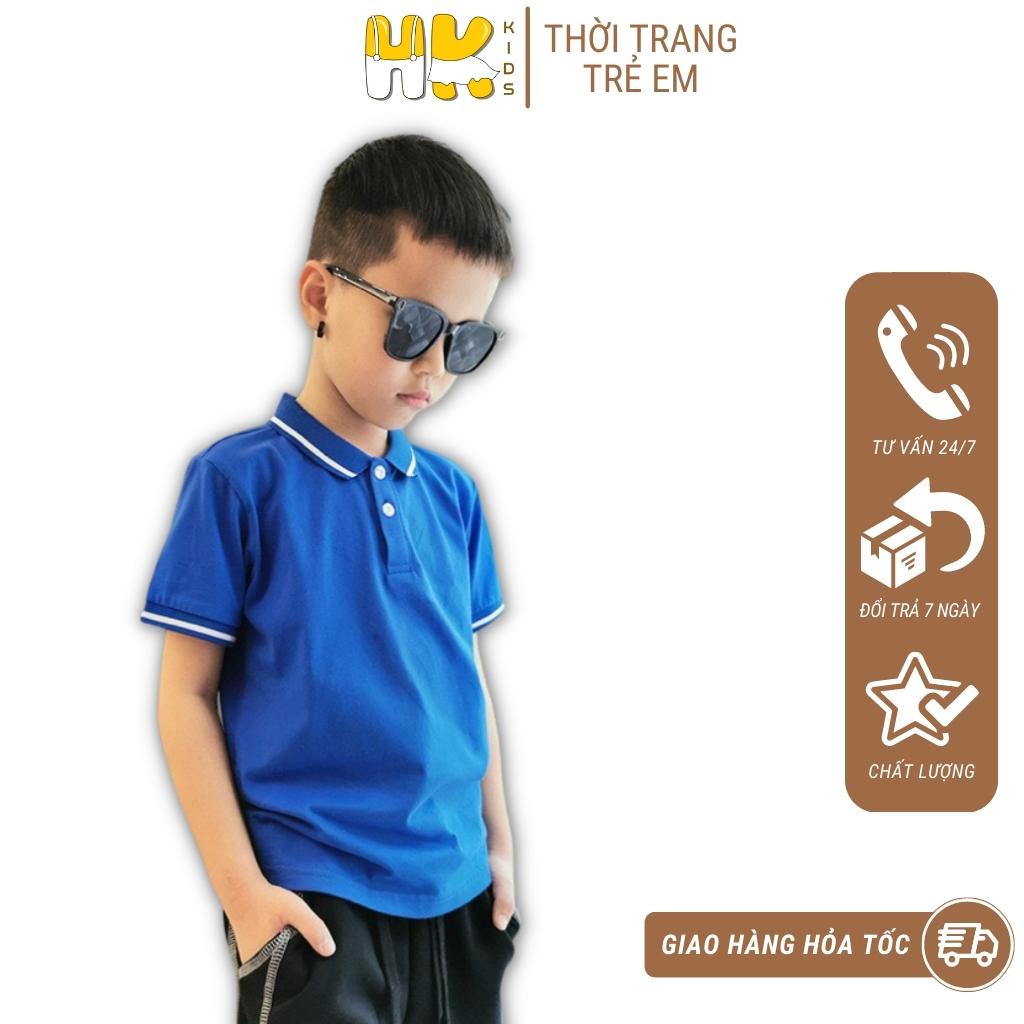 Áo thun polo HK KIDS tay ngắn màu sắc trơn thời trang mùa hè dành cho bé trai từ 4 đến 15 tuổi (mã 2110)