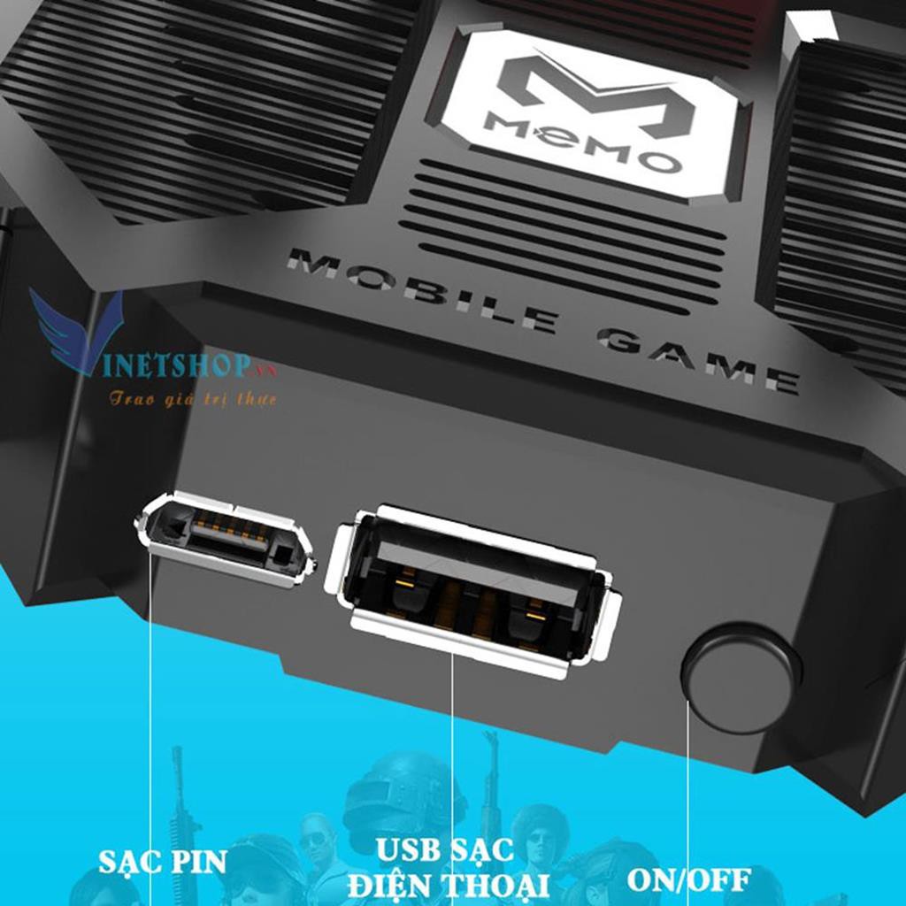 Tay Cầm Chơi Game Memo AK77 Có Quạt Tản Nhiệt, Kiêm Sạc Dự Phòng 1200mah -dc3698