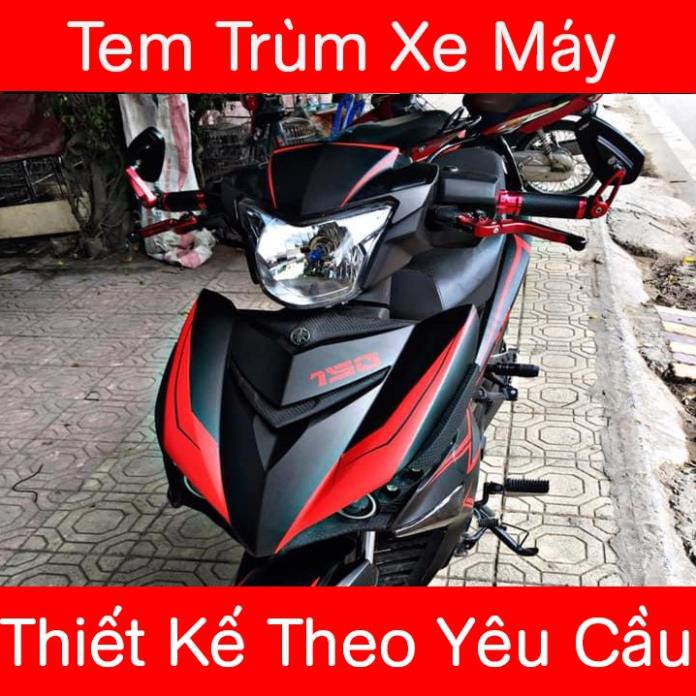 Tem Trùm Xe Exciter 150 Đen Chỉ Đỏ