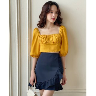 Olv - chân váy navy wrap skirt