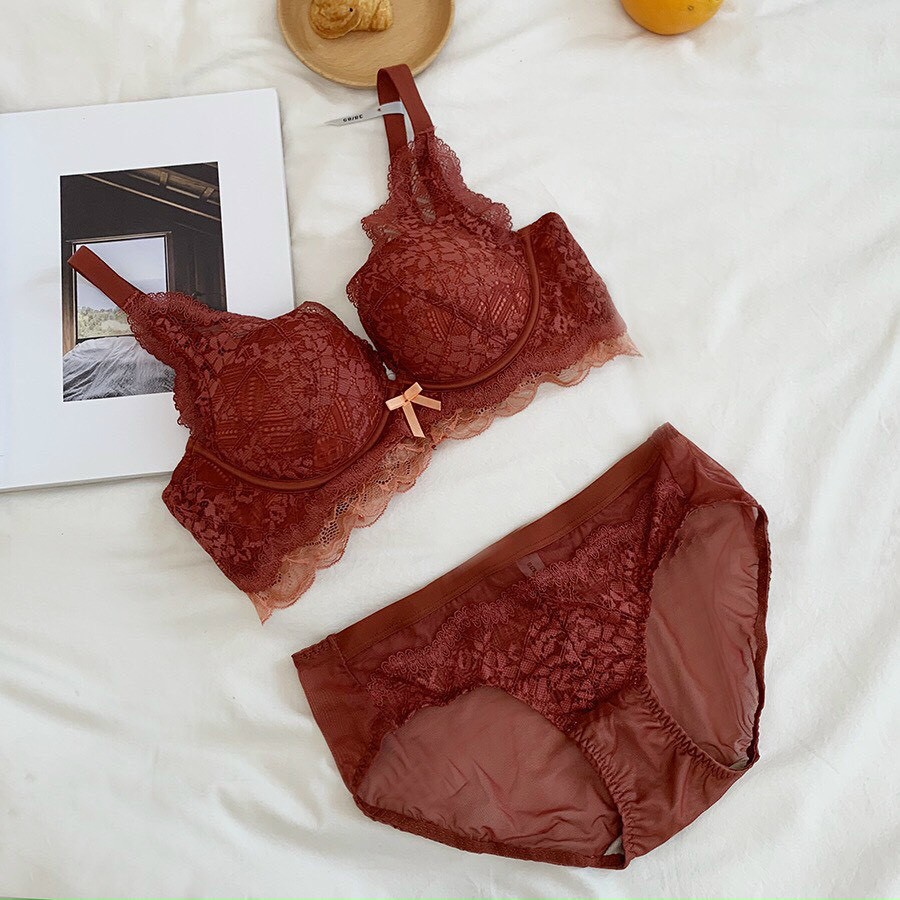 Bộ Đồ Lót Ren Sexy Quyễn Rũ Đệm Mềm Nâng Ngực Tạo Khe B2886