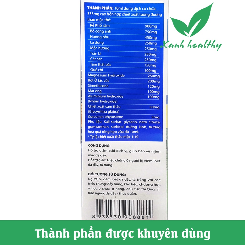 Gel giảm đau Dạ Dày Max giảm trào ngược dạ dày, giảm viêm loét dạ dày, tá tràng - Hộp 20 gói x 15ml