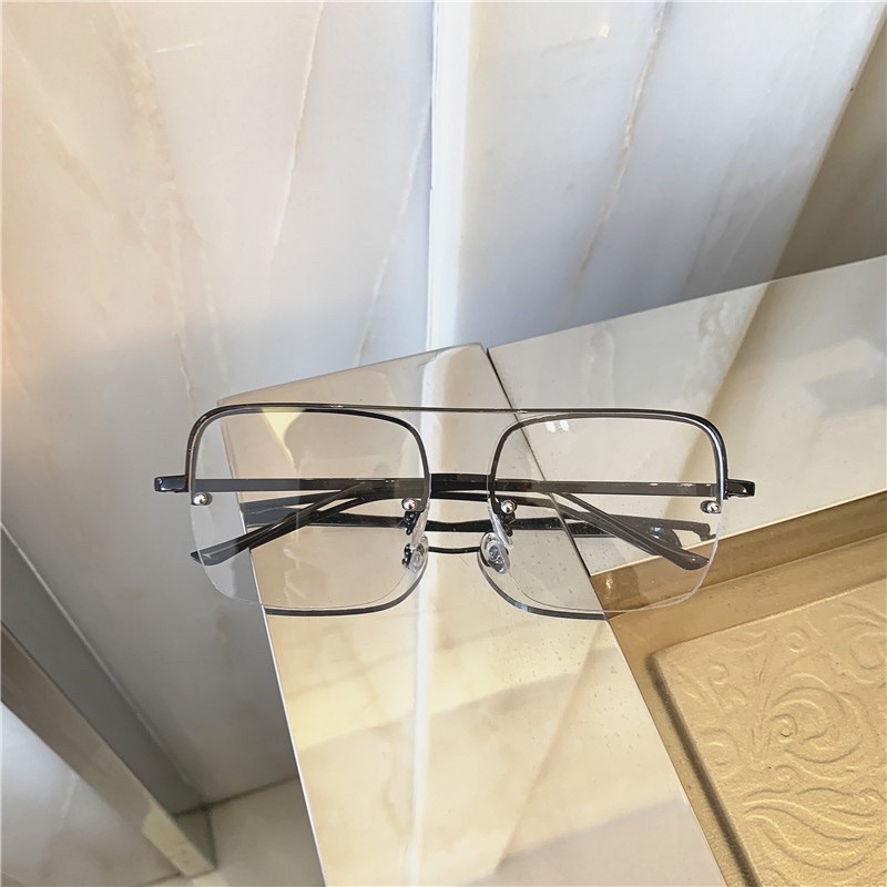 Kính mát nam nữ vuông bầu, khung kính 2 cầu kim loại mã 3298 chống ánh sáng xanh, UV400  Jolie eyewear