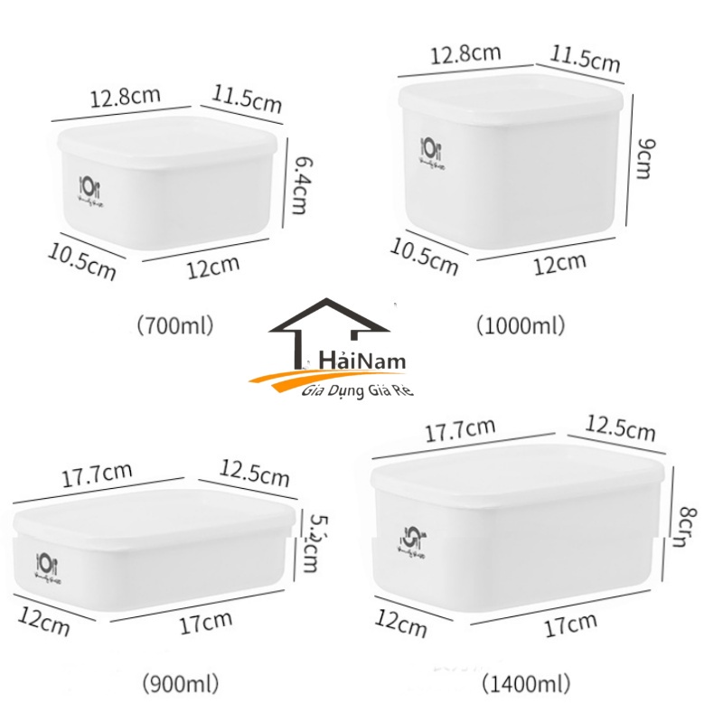 [RẺ VÔ ĐỊCH] BỘ 4 HỘP TRỮ ĐỒ NGĂN ĐÔNG VÀ NGĂN MÁT TỦ LẠNH TRÁNH MÙI VÀ VI KHUẨN XÂM NHẬP ( TRẮNG )