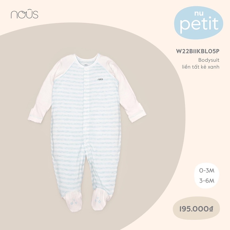 NOUS Bodysuit Newborn sơ sinh thương hiệu NOÛS cho bé