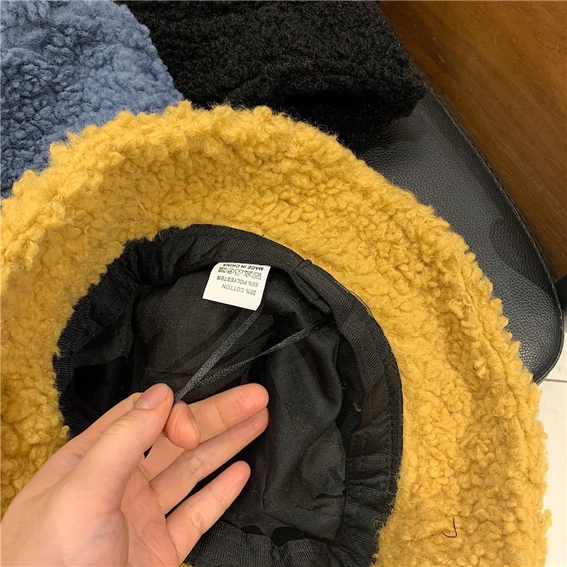 Mũ Lông cừu Bucket Retro Phong Cách Hàn Quốc