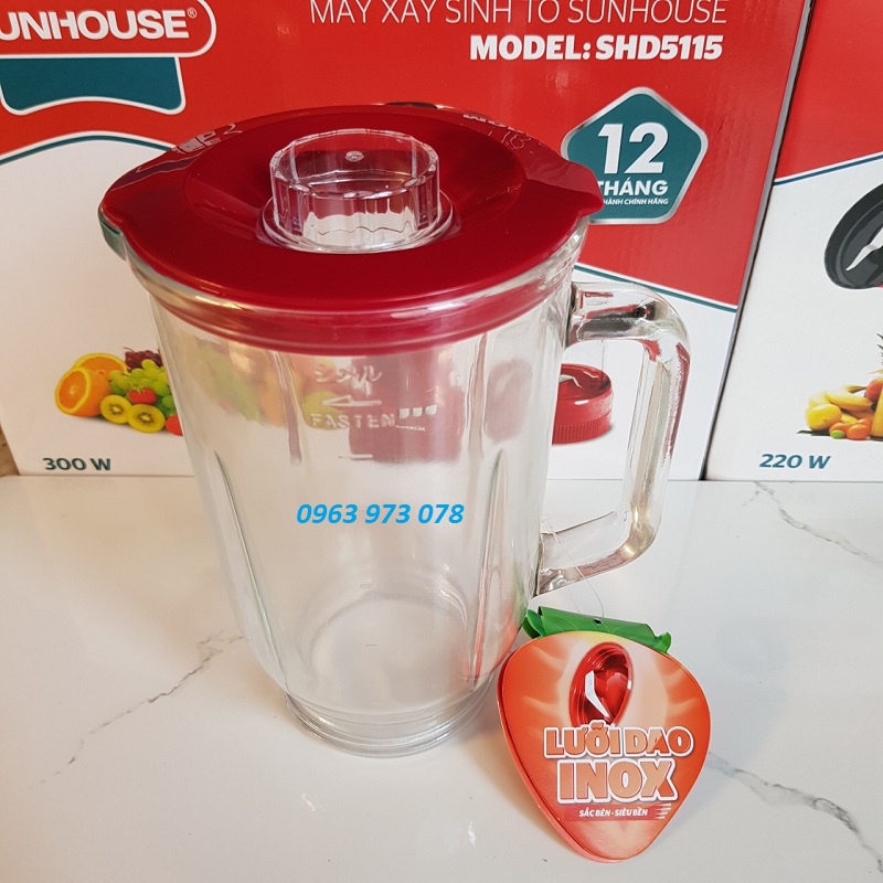 Cối thủy tinh máy xay sinh tố sunhouse SHD5111 SHD5112 SHD5115