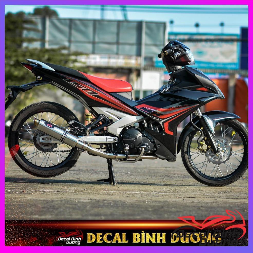 Tem Xe Máy - Tem Rời Exciter 150 MX Đỏ Đen Kiểu Zin - Decal Chrome