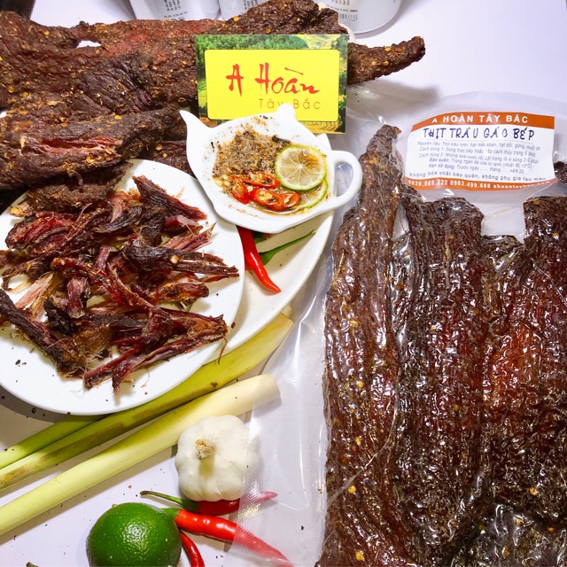 [GÓI ĂN THỬ] Thịt Trâu Gác Bếp Tây Bắc Chính Hiệu 125gr tặng kèm chẩm chéo | BigBuy360 - bigbuy360.vn