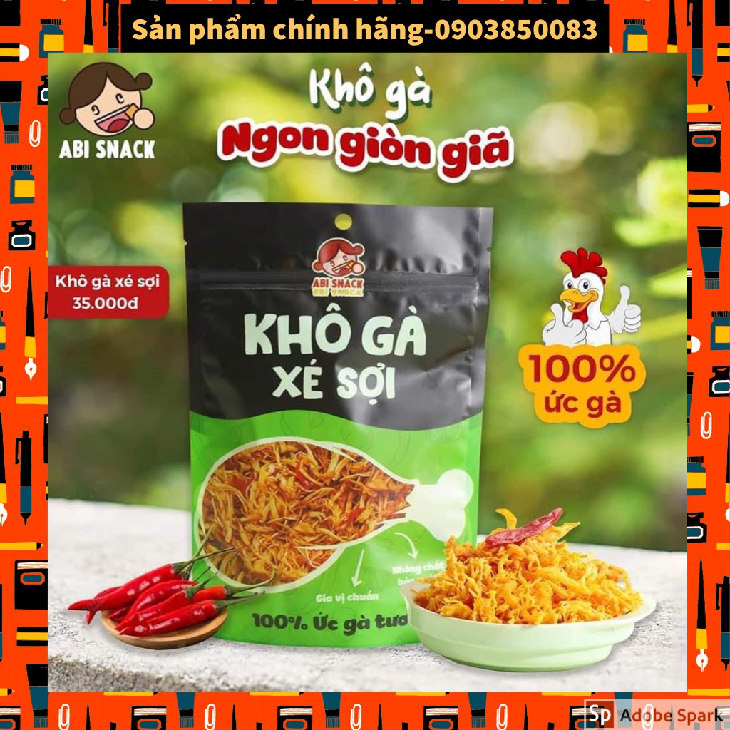 KHÔ GÀ ABI SẤY KHÔ CAY CAY SIÊU HOT MUA 2 BỊCH TẶNG 1 KHẨU TRANG