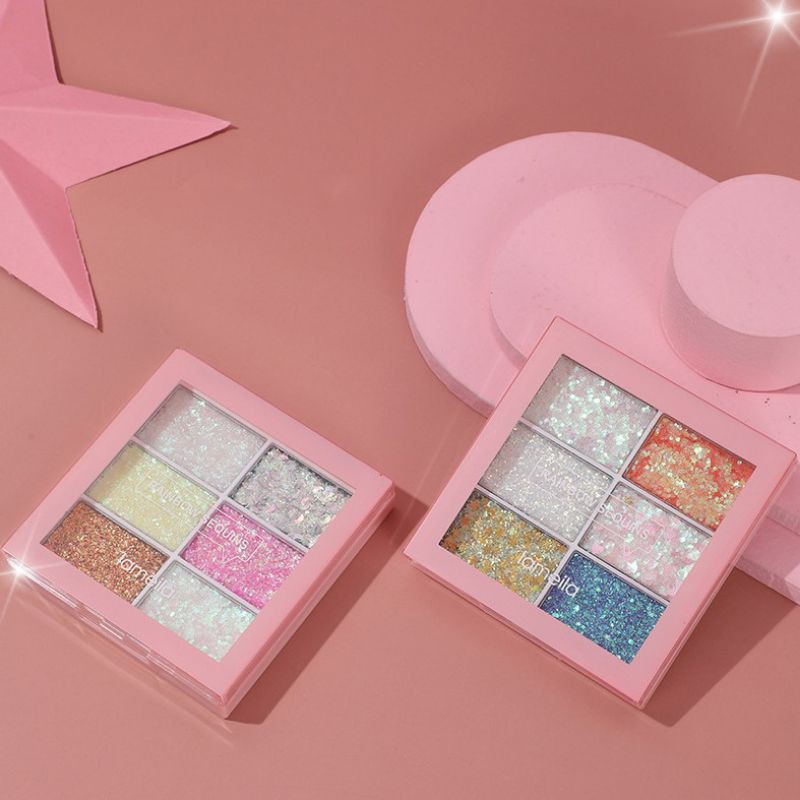A3  Hộp Nhũ Mắt Lameila Rainbow Sequins No.5072 Lấp Lánh 6 Ô