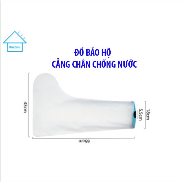 Bao cẳng chân trong suốt chống nước, chống thấm khi tắm loại lớn