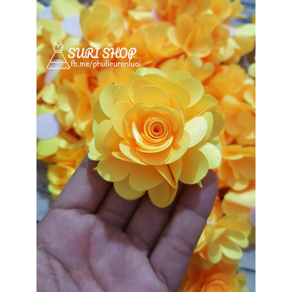 SÉT 10cái HOA HỒNG VẢI LỤA 6cm