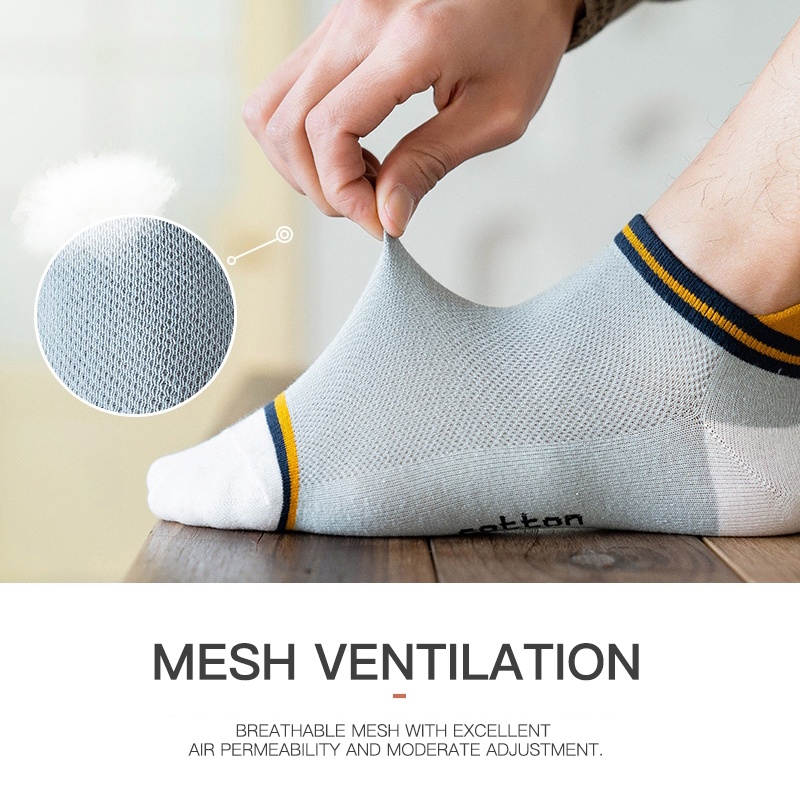 Set 4 đôi vớ cotton thoáng khí thời trang cho nam và nữ