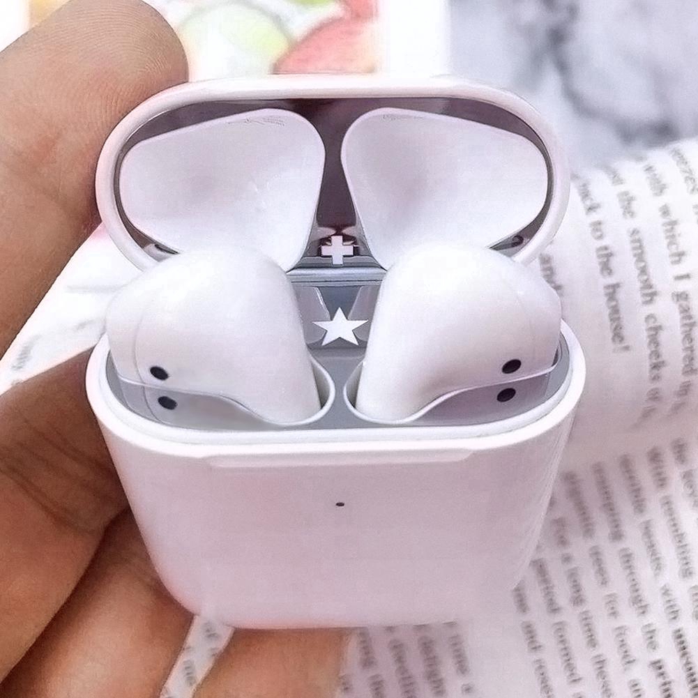 Phụ kiện kim loại chống bám bụi cho tai nghe không dây airpods 2 1