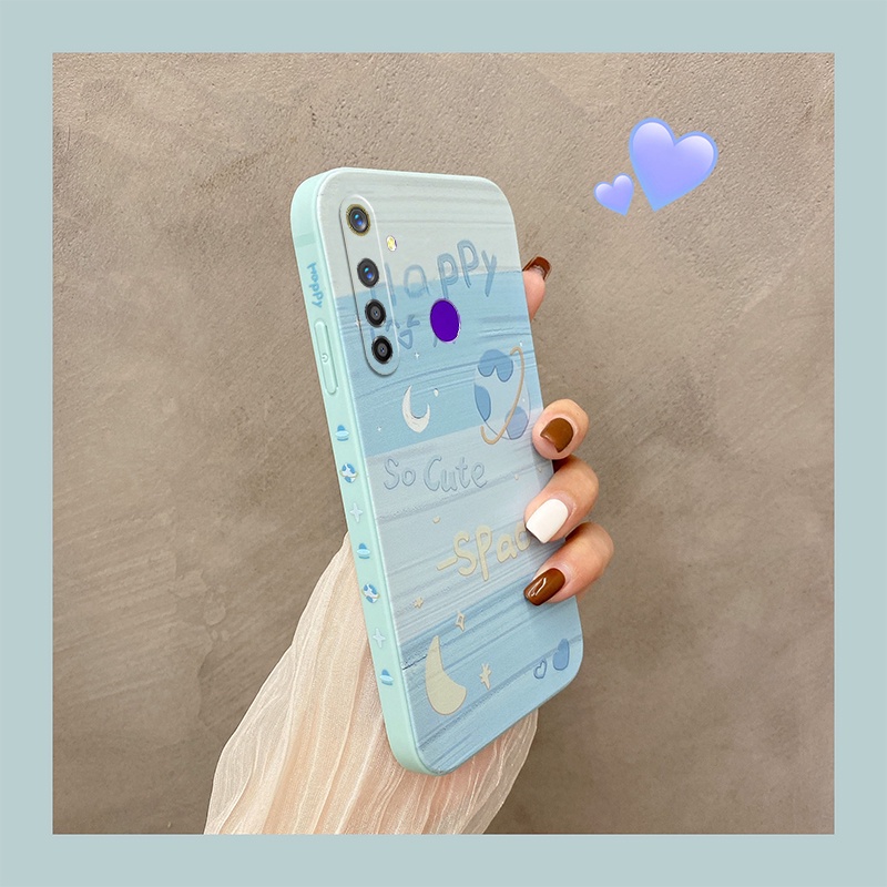 Ốp lưng Realme 5 ốp lưng  Realme 5i ốp lưng Realme C3 ốp lưng Realme 6i ốp lưng realme 5i 5s Ốp Điện Thoại Viền Thẳng Họa Tiết Tranh Sơn Dầu Sáng Tạo