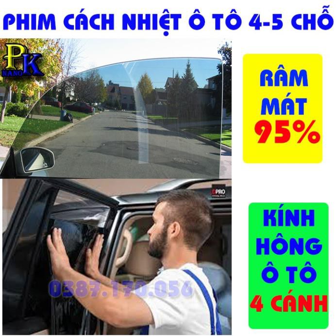 Combo phim cách nhiệt ô tô 4-5 chỗ -Gói tiêu chuẩn Giảm nóng 80% - Cắt UV100% -Bảo hành 10 năm
