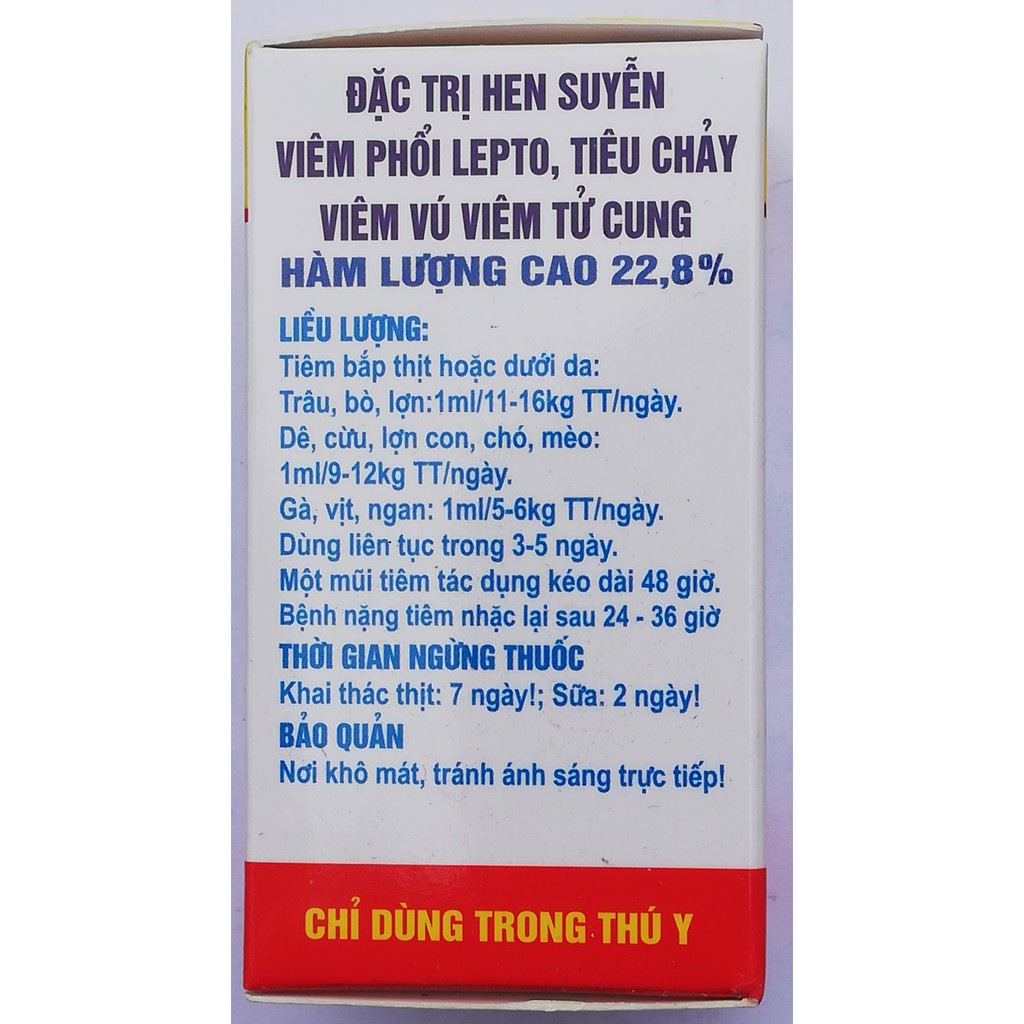 1 lọ MARTYLAN-LA 228  20ml Dùng cho Gà, vịt, ngan Dê, cừu, lợn con, chó, mèo Trâu, bò, lợn tiêu chảy hen suyễn viêm phổi