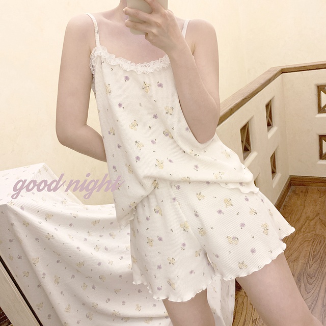 Bộ Ngủ 2 dây nữ  Hình Gấu🌸 Đồ mặc nhà dễ thương 🌸 Chất cotton🌸Free Ship🎀Form <50kg Unisex | BigBuy360 - bigbuy360.vn