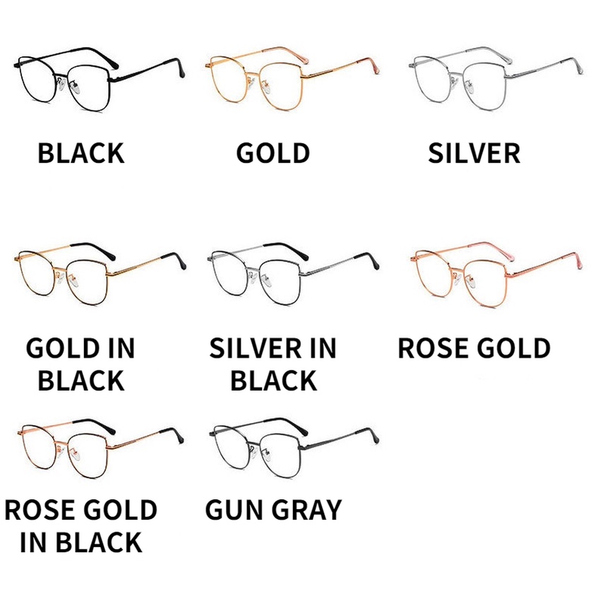 Kính mắt mèo gọng kim loại chống ánh sáng xanh thời trang cho nữ