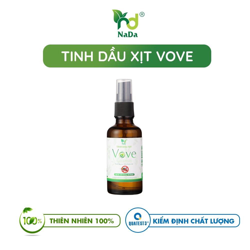 COMBO 3 chai tinh dầu xịt chống muỗi Vove Nada | Tinh dầu thiên nhiên 100% | Đuổi muỗi, giúp thư giản