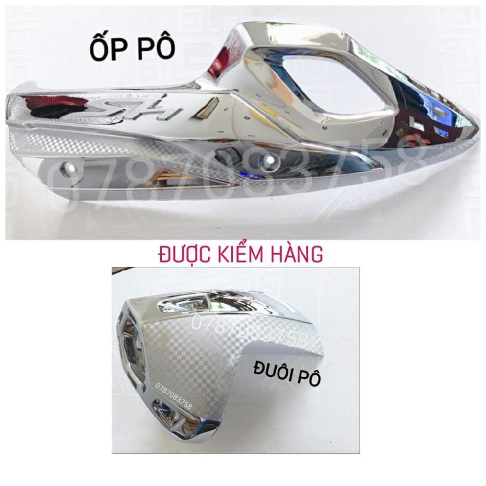 Bộ Ốp Pô, Đuôi Pô SH Mạ Crom Chính Hãng 2017-2019 .Hàng loại 1