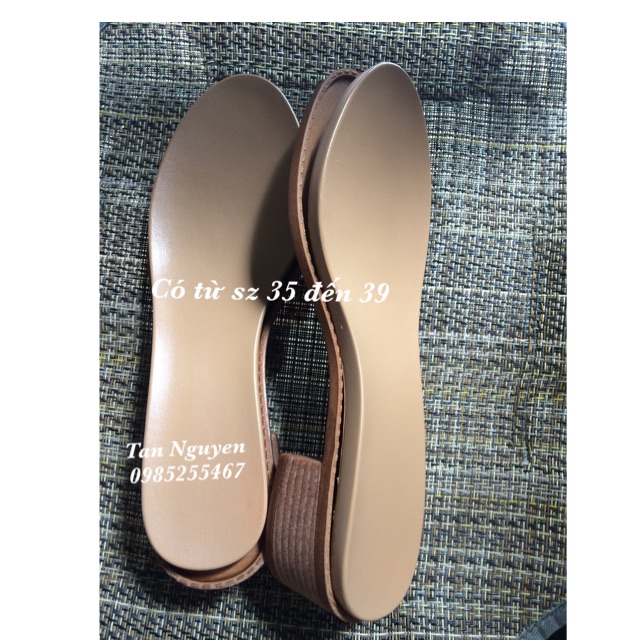 Phụ kiện đế giày gót vuông hai lớp nâu 5cm