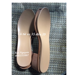 Phụ kiện đế giày gót vuông hai lớp nâu 5cm