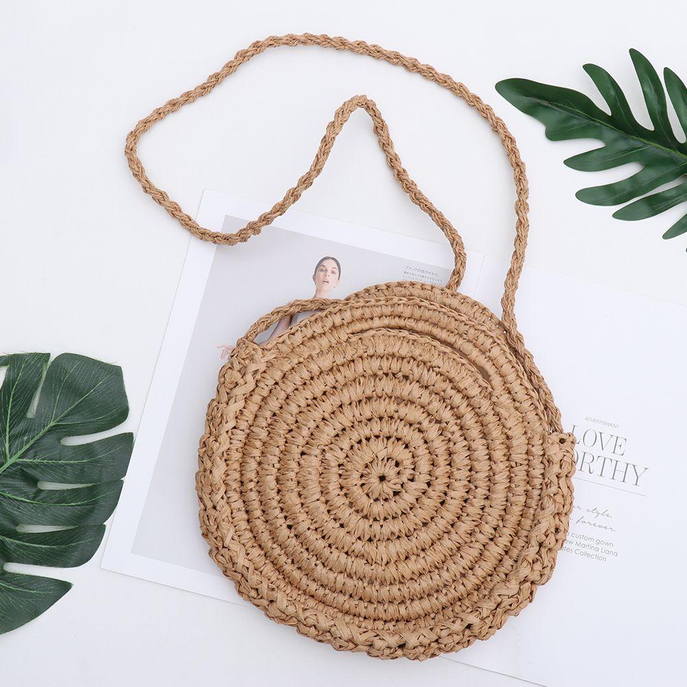 Túi Xách Tròn Đan Rơm Thủ Công Cho Nữ