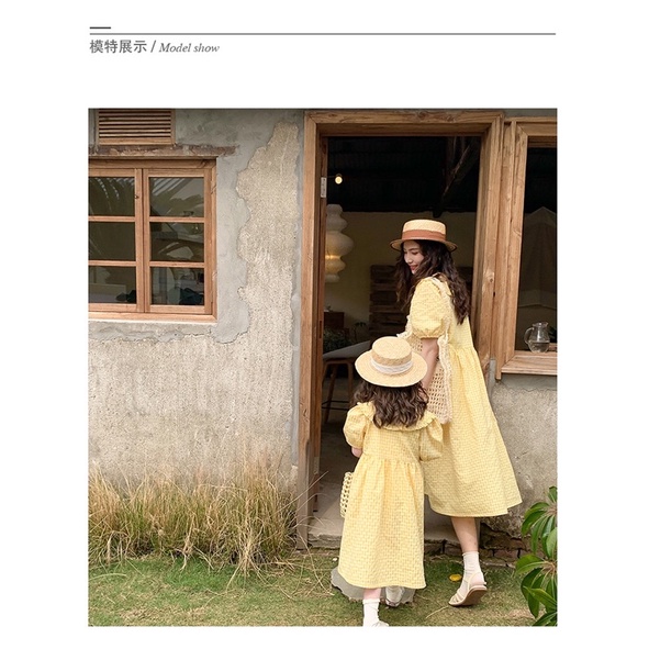 Đầm đôi mẹ và bé kẻ caro BAM STORE