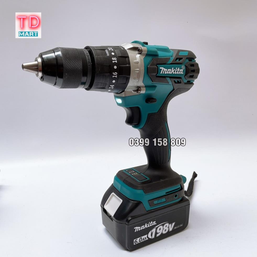 (GIÁ TỐT) Máy khoan pin 198V Makita Không Chổi Than 3 Chức Năng Có Búa