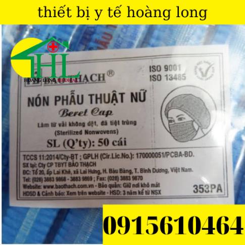 [ Hàng Chính Hãng ] Nón Giấy Y Tế - Nón Con Sâu Bảo Thạch Tiệt Trùng Từng Cái Túi 50 Cái
