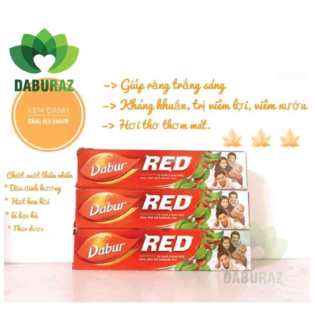 Combo kem đánh răng thảo dược Dabur Red Toothpaste 100g và bàn chải Bossi - Hàng nhập Dubai