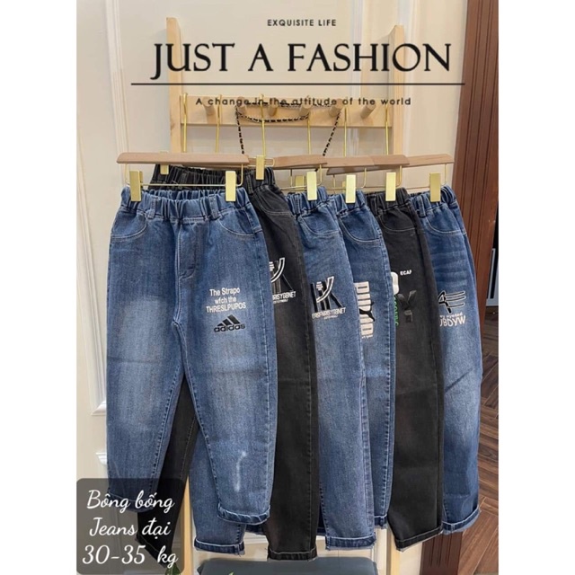 Quần jeans dài cực ngầu size đại cho bé trai 20-30kg