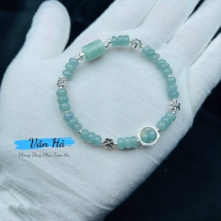 Vòng Tay Lắc Bạc Lam Ngọc Charm Bạc Thái S925