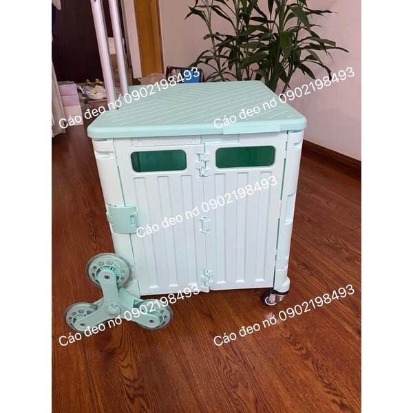 Xe Kéo Đi Chợ Đựng Đồ Gấp Gọn HOMSMART, Dùng Đi Siêu Thị, Picnic Dung Tích 45,65L - Cáo Đeo Nơ