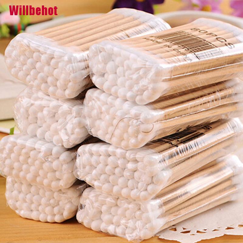 (Hàng Mới Về) Bộ 30-35 Bông Tăm Hai Đầu Thân Gỗ Trang Điểm / Tai