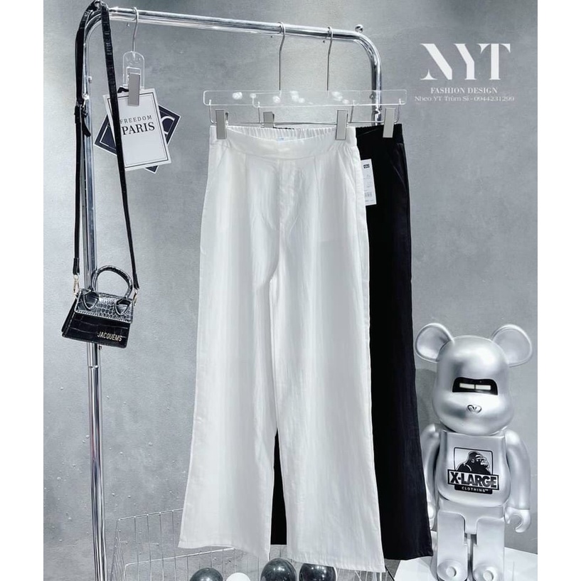 QUẦN ỐNG RỘNG ĐŨI DÀI NỮ LƯNG THUN CO GIÃN CAO CẤP MÀU TRẮNG ĐEN SIÊU CÁ TÍNH CỰC SANG THỜI THƯỢNG NITIQC