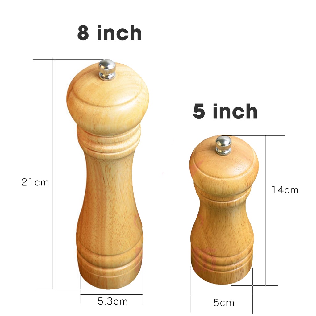 Đồ xay hạt tiêu bằng bằng gỗ, bên trong lưỡi thép cứng cáp, chống gỉ 8721