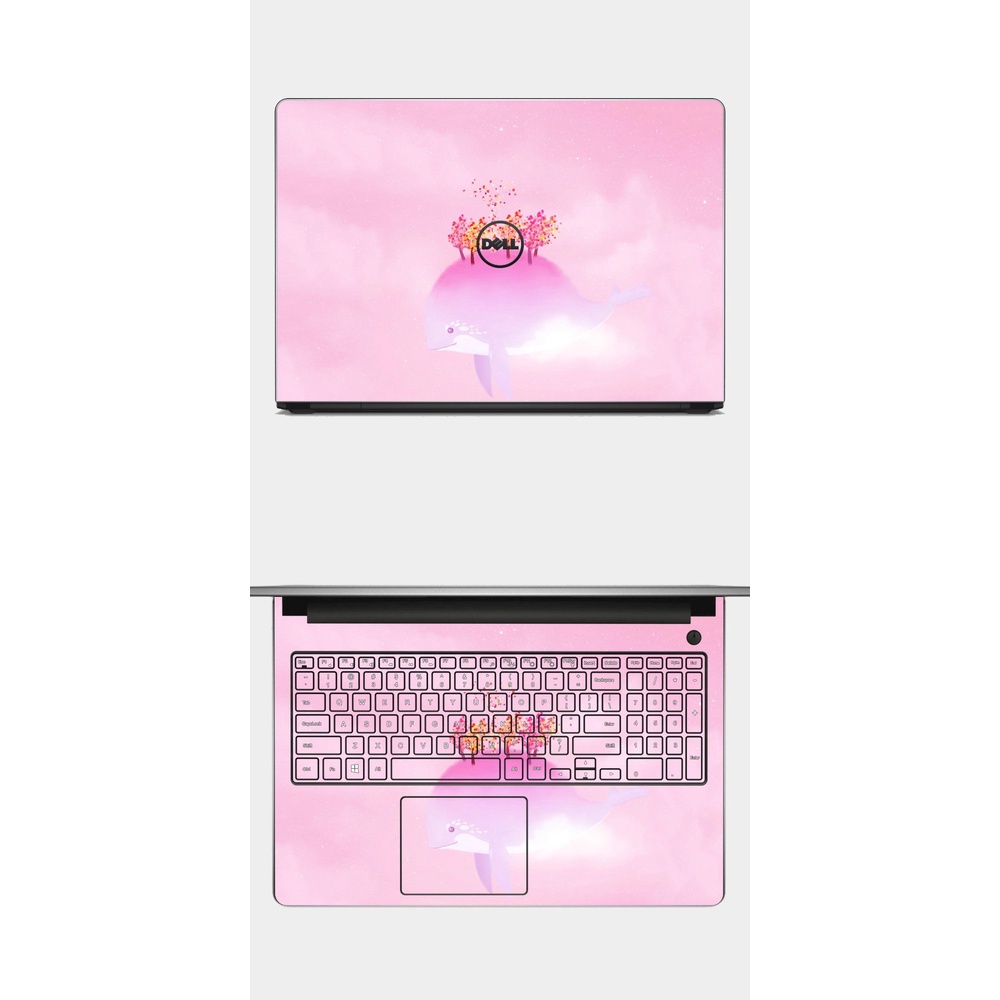 Skin cá voi cute - Dán máy tính Laptop - in theo yêu cầu được cắt sẵn chuẩn theo Model máy