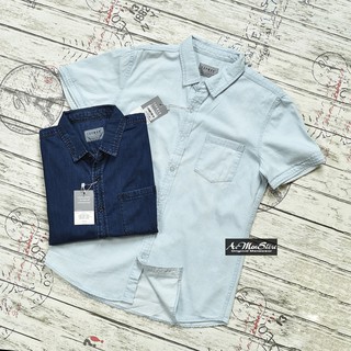 ÁO DENIM NAM NGẮN TAY -TOPMAN