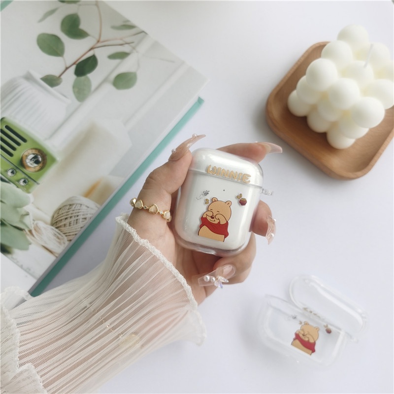 Ốp Bảo Vệ Hộp Đựng Tai Nghe Airpods 1/2 Hình Gấu Pooh Xinh Xắn