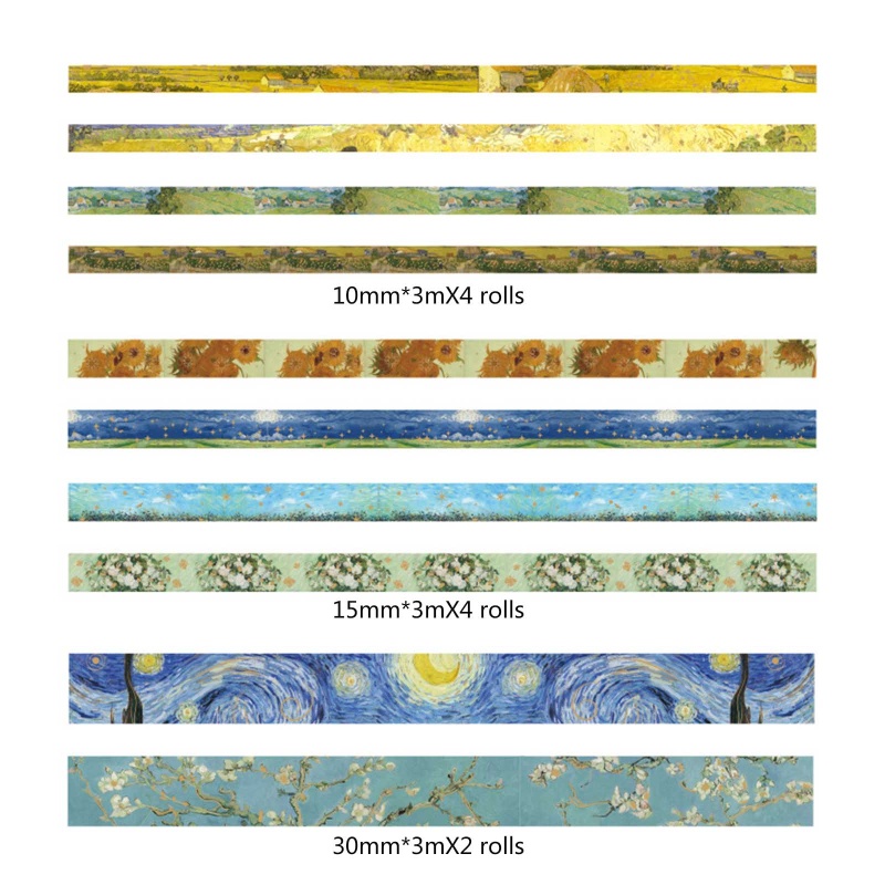 Bộ 10 Cuộn Băng Keo Dán Sổ Lưu Niệm Màu Đồng