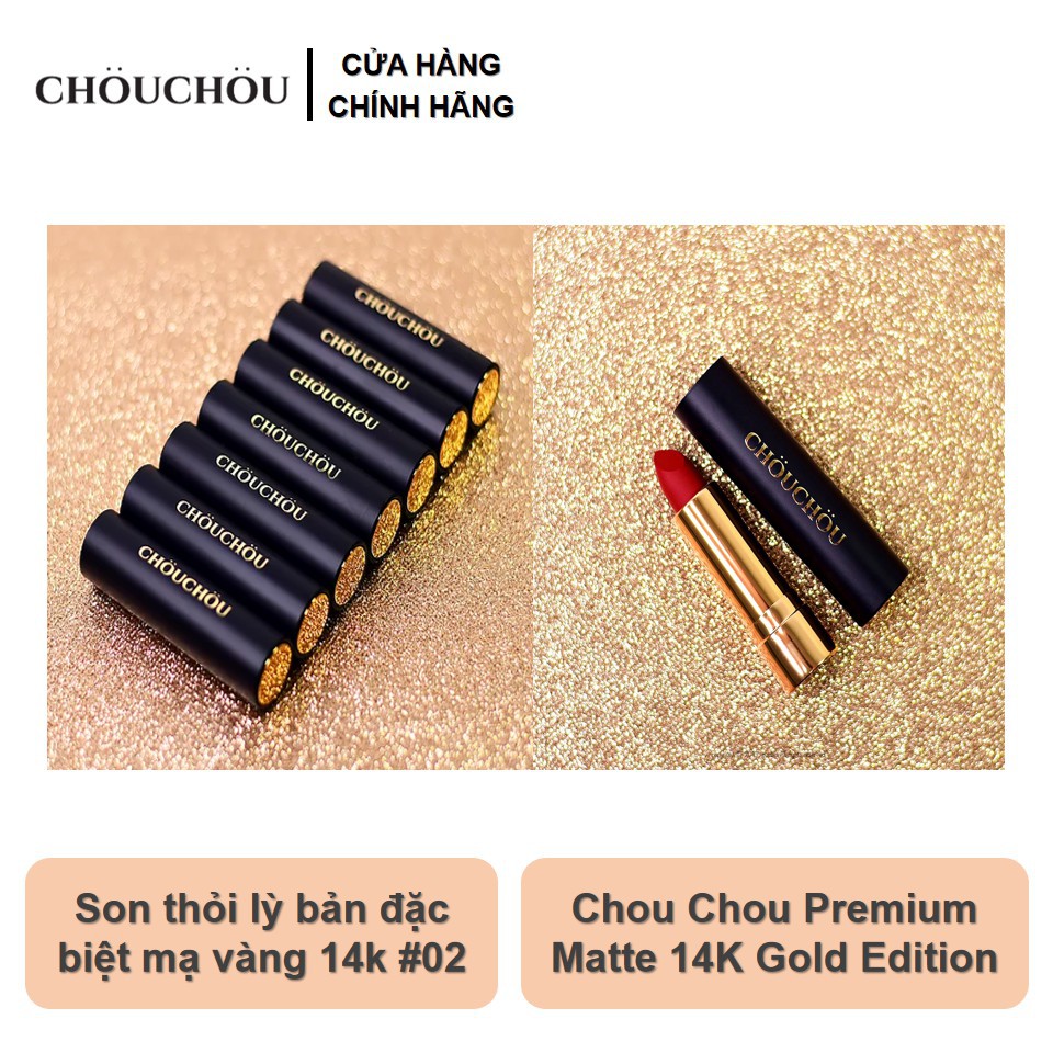 Son Chou Chou Premium Phiên Bản Đặc Biệt Mạ Vàng 14K #06 Hoa hồng khô