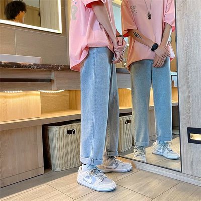 Quần jean baggy nam nữ màu xanh chất liệu dày dặn không phai màu - J90