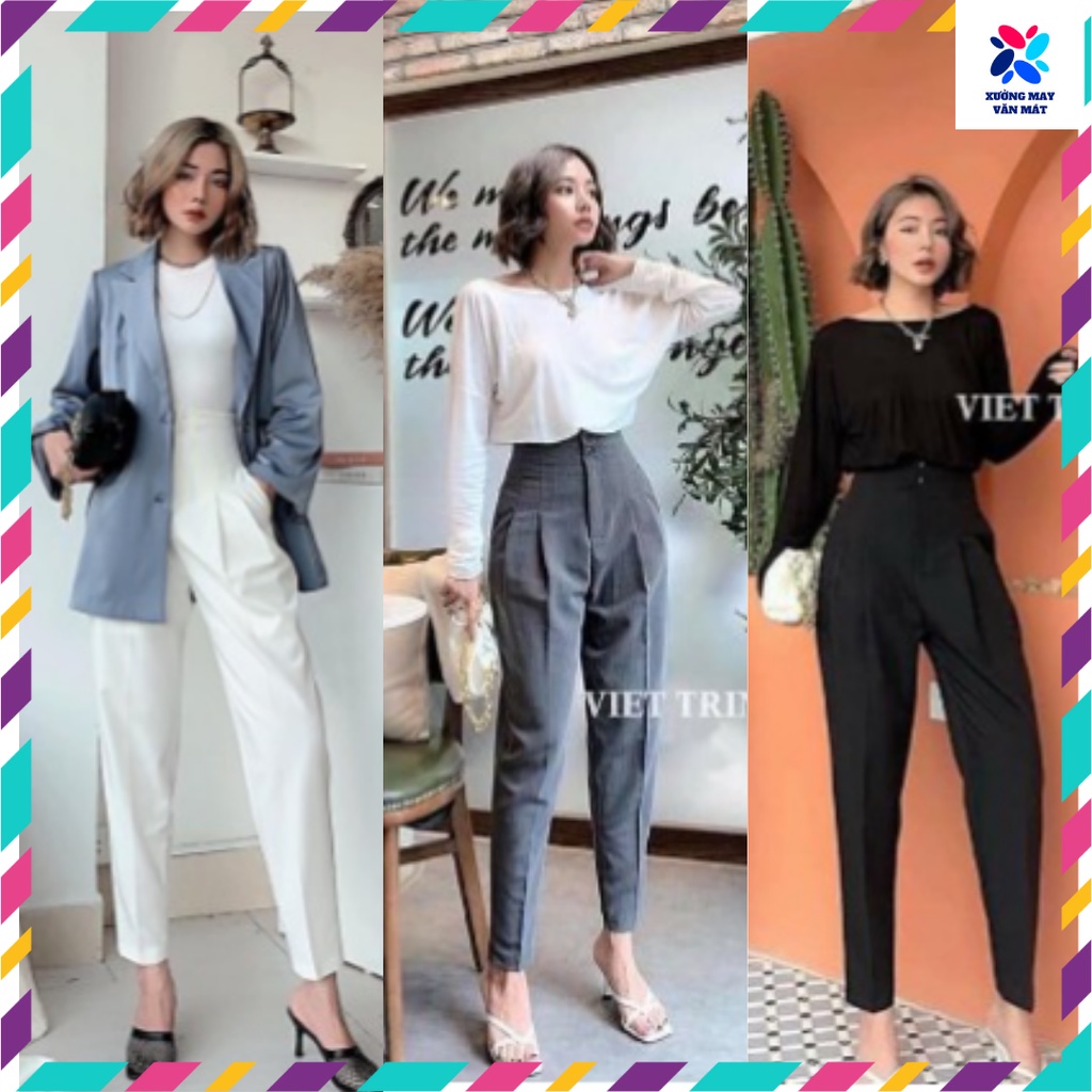 Quần Baggy Nữ 💖FREESHIP💖 Quần Tây Âu Công Sở Cạp Liền 2 Cúc Tôn Dáng SP1